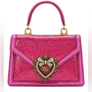 Dolce & Gabbana pink glitter devotion bag